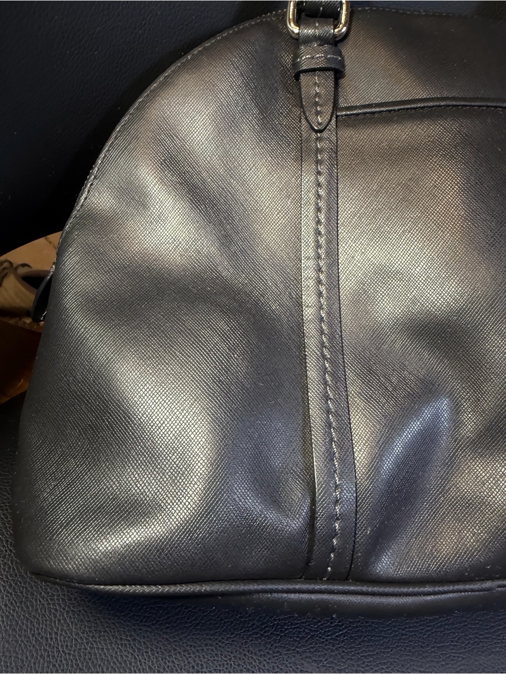 Coach F25671 Peyton Crossgrain Patent Leather Domed Satchel Purse Bag Black - Picture 8 of 16